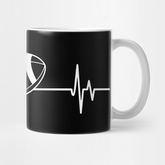 American Football heartbeat - Cool Funny American Football Lover Gift by DnB